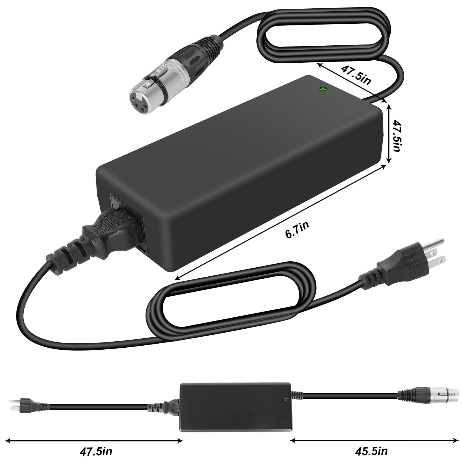 Amazon | 12V 4ピン電源、4ピンXLR接続付き12v10a電源、12ボルトと10